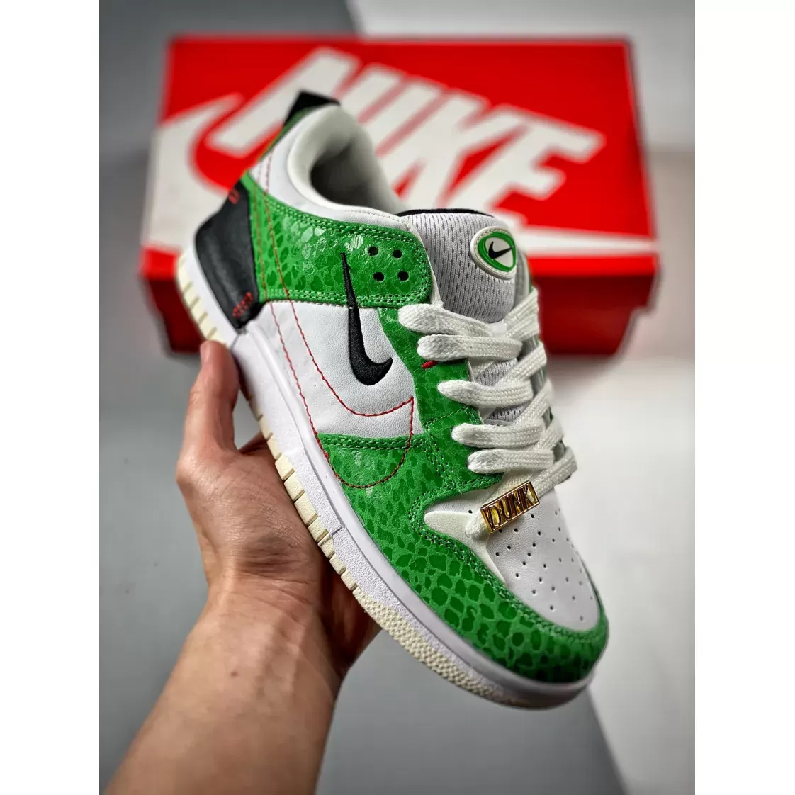 Nike Dunk Low Disrupt 2 'Just Do It' White/Green-Red-Black #nike disrupt low green